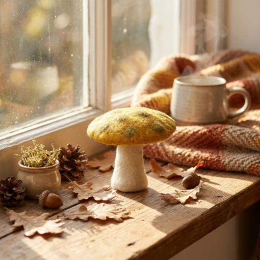 Handmade Felt Biodegradable Toadstool Decoration