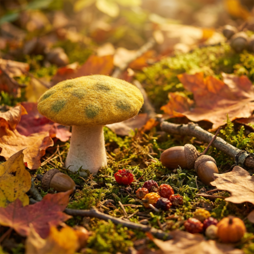 Handmade Felt Biodegradable Toadstool Decoration