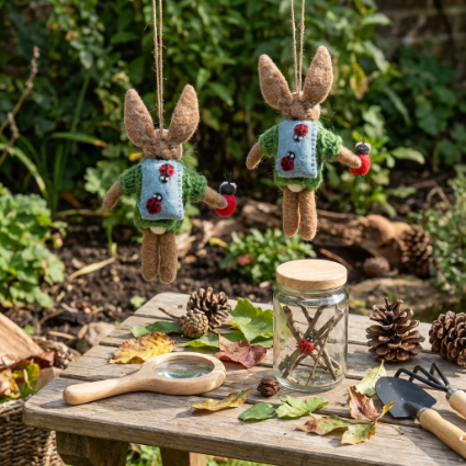Handmade Felt Bobby Ladybird Hare Decoration