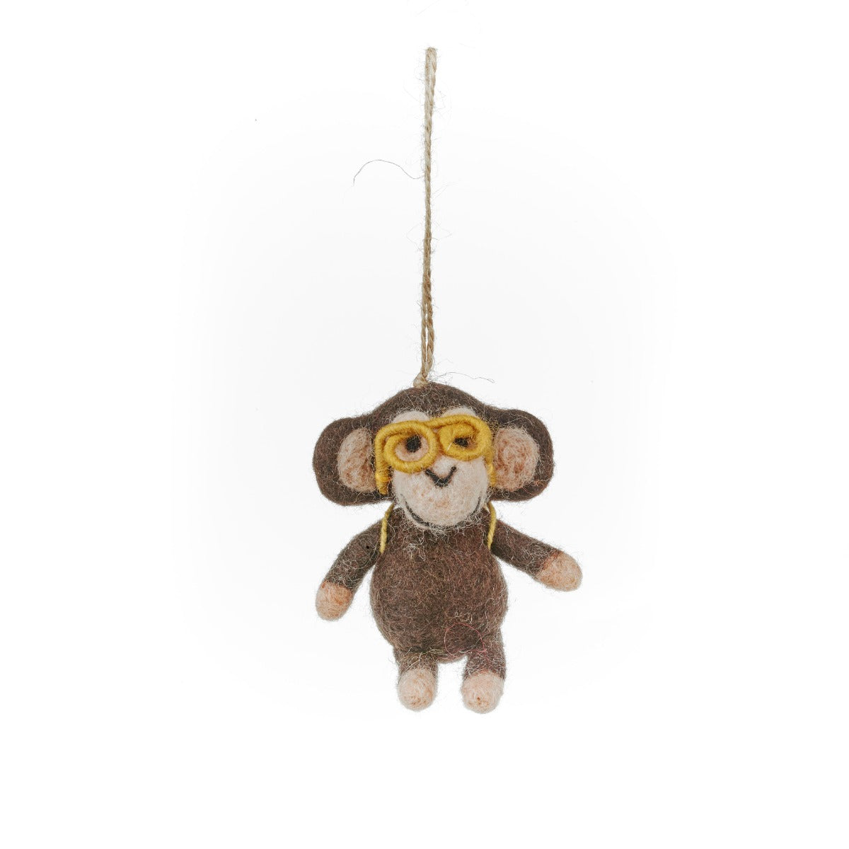 Handmade Felt Bongo the Monkey Safari Hanging Decoration