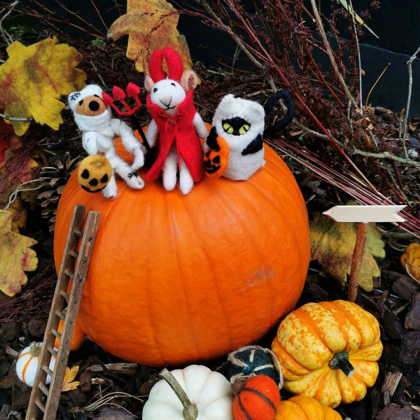 Handmade Felt Foxy Mummy Hanging Halloween Decoration