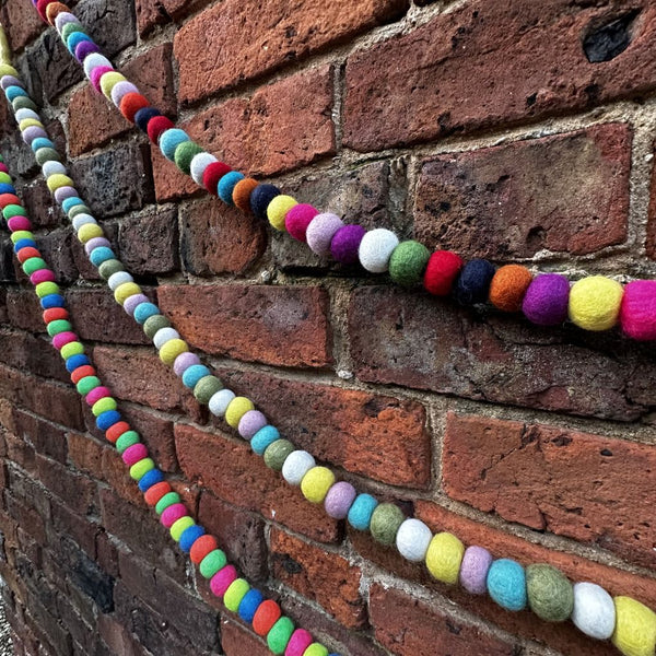 Handmade Biodegradable Felt Multi-Coloured Bubble Garland Home Decoration