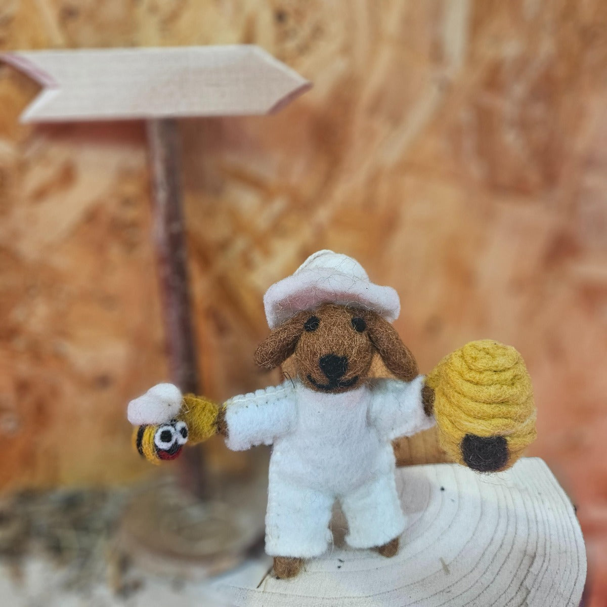 Handmade Felt Bumble the Bee Keeper Hanging Decoration