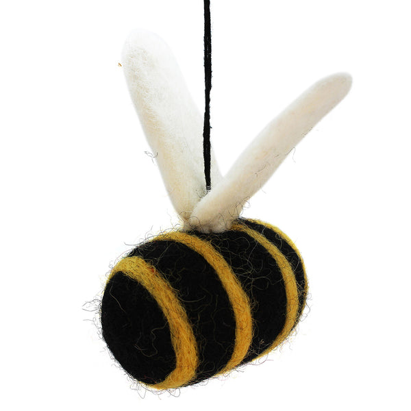 Handmade Biodegradable Big Bumblebee Hanging Needle Felt Decoration