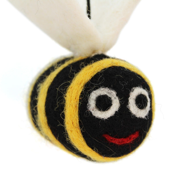 Handmade Biodegradable Big Bumblebee Hanging Needle Felt Decoration