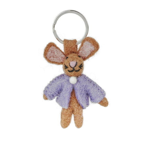 Handmade Felt Bunny Keyring