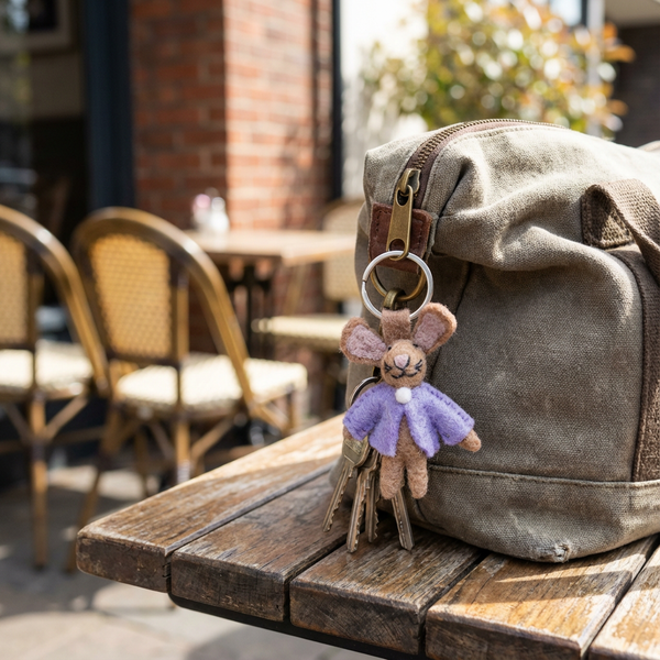 Handmade Felt Bunny Keyring