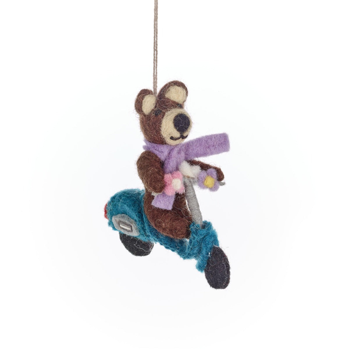 Handmade Felt Buttercup the Bear Hanging Decoration