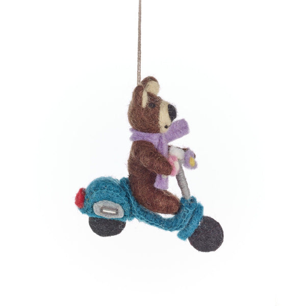 Handmade Felt Buttercup the Bear Hanging Decoration