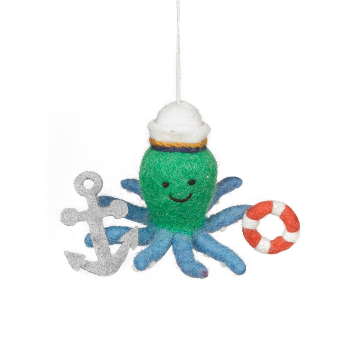 Handmade Felt Captain Odin the Octopus Sealife Hanging Decoration
