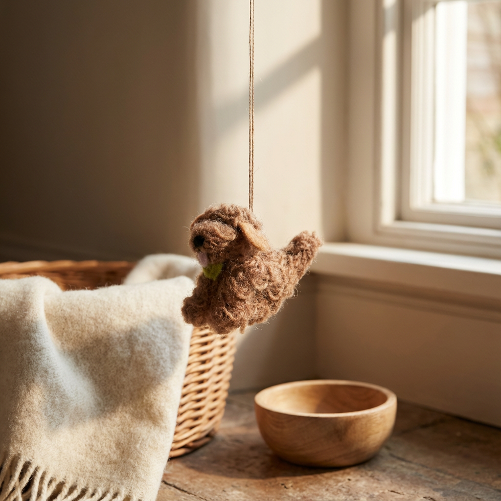 Handmade Felt Cassie the Cockapoo Hanging Dog Decoration