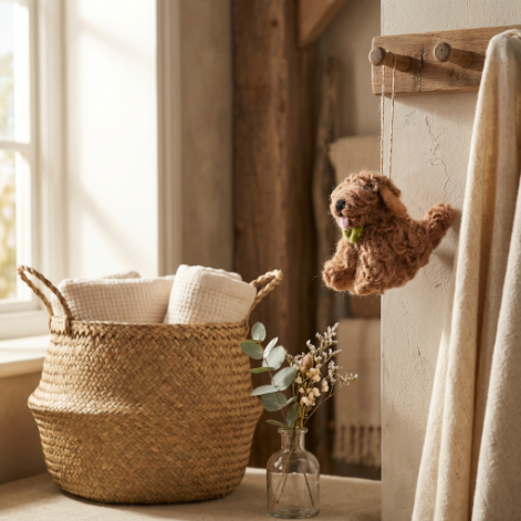 Handmade Felt Cassie the Cockapoo Hanging Dog Decoration