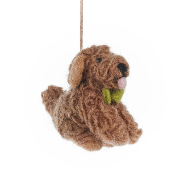 Handmade Felt Cassie the Cockapoo Hanging Dog Decoration