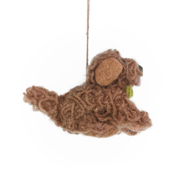 Handmade Felt Cassie the Cockapoo Hanging Dog Decoration