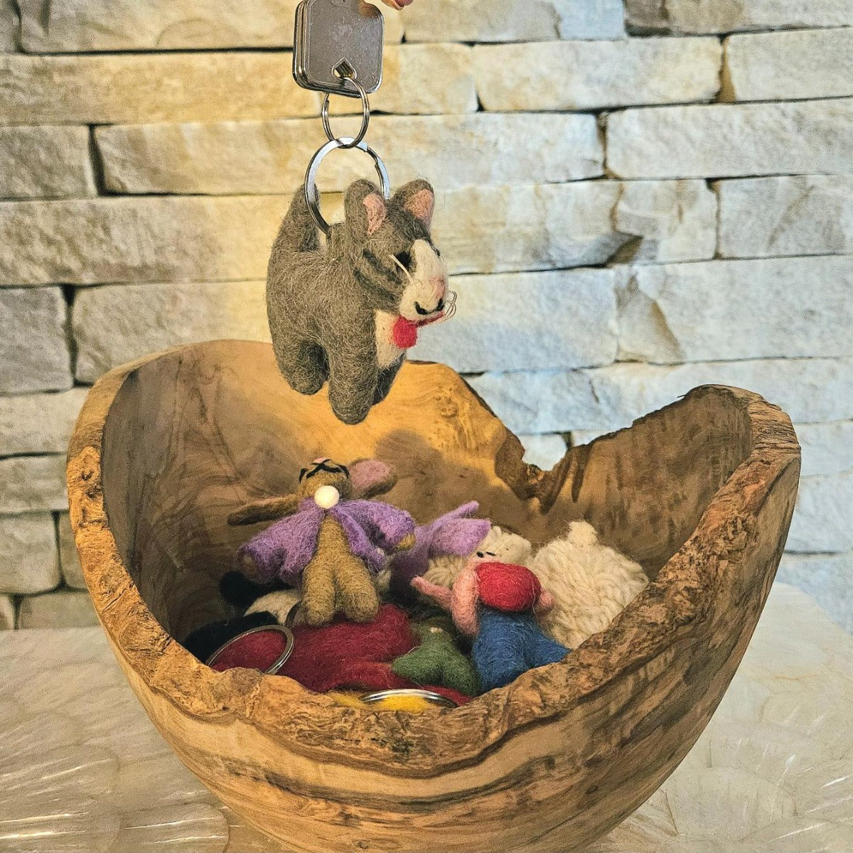 Handmade Felt Cat Keyring