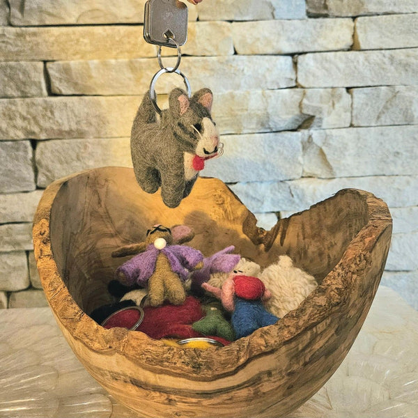 Handmade Felt Cat Keyring