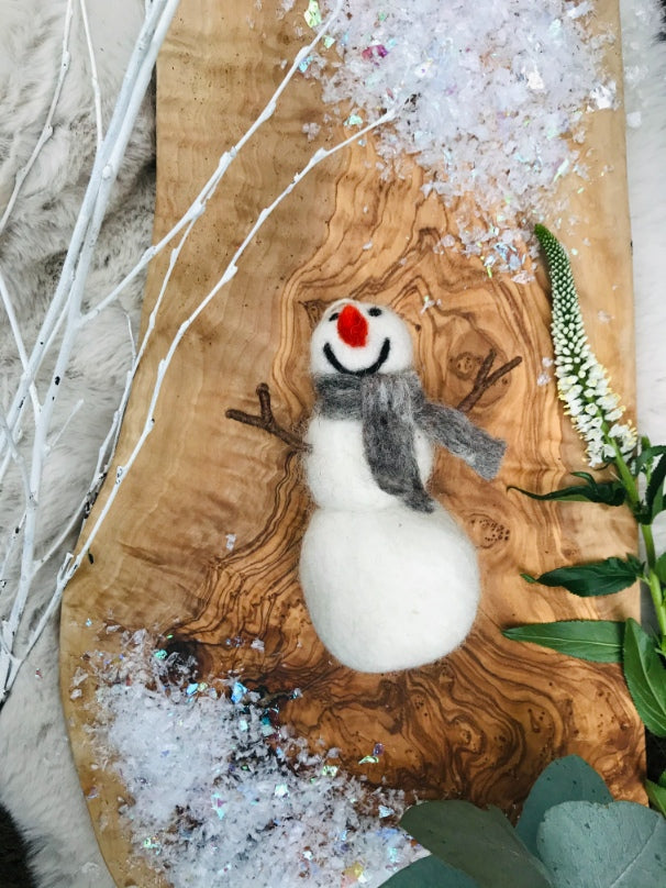 Handmade Felt Norman the Snowman Hanging Christmas Decoration