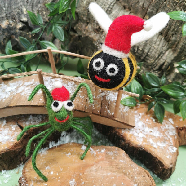 Handmade Felt Biodegradable Christmas Cricket Tree Hanging Decoration