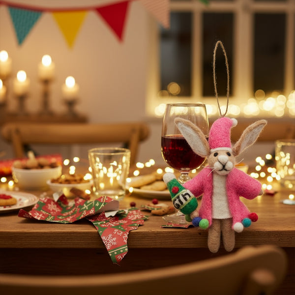 Handmade Felt Christmas Party Animal Hanging Hare Decoration