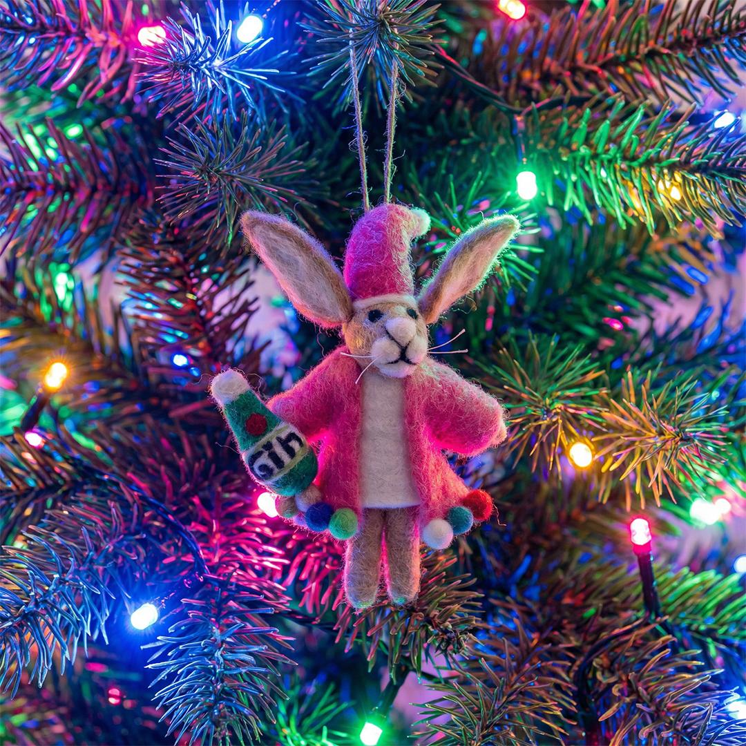 Handmade Felt Christmas Party Animal Hanging Hare Decoration