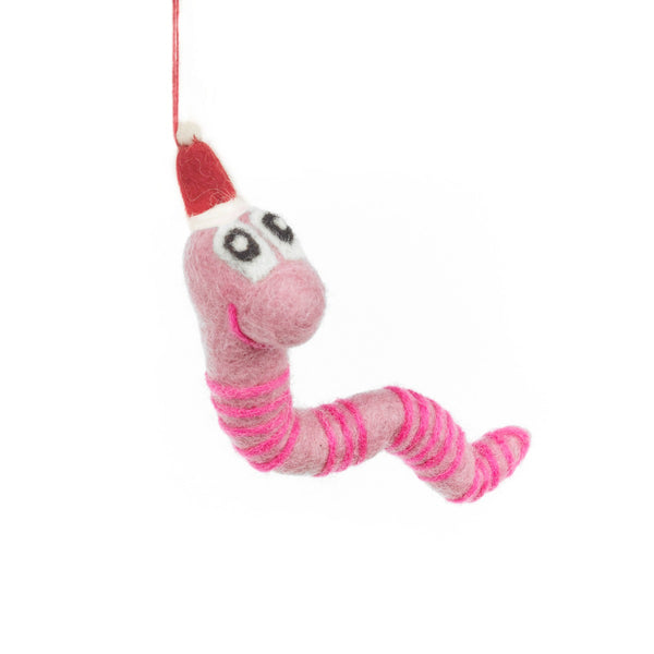 Handmade Felt Christmas Wrigley the Worm Hanging Worm Decoration