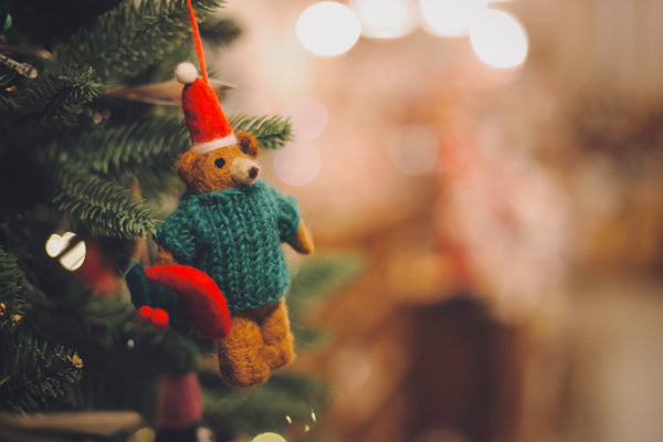 Handmade Felt Claus the Christmas Bear Hanging Decoration