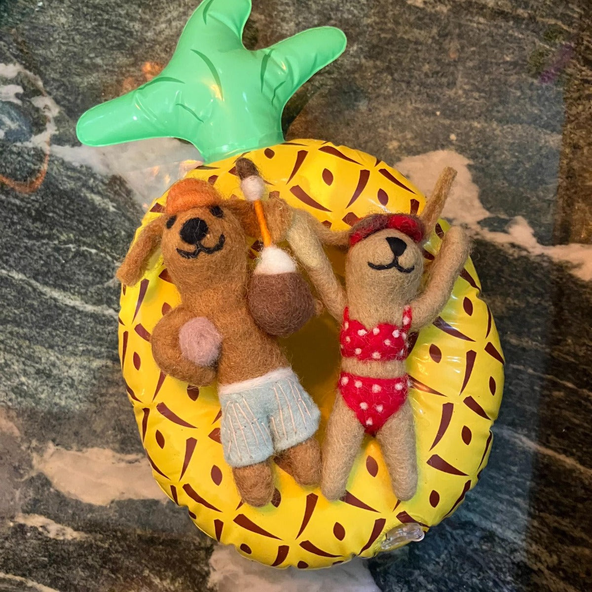 Handmade Felt Coconut Canine Hanging Summer Dog Decoration