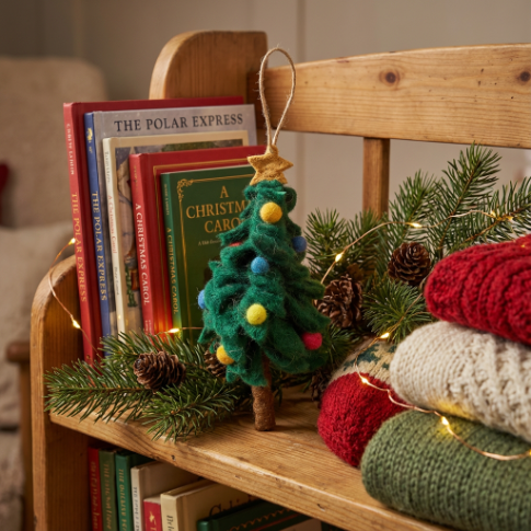 Handmade Felt Colourful Christmas Tree Hanging Decoration