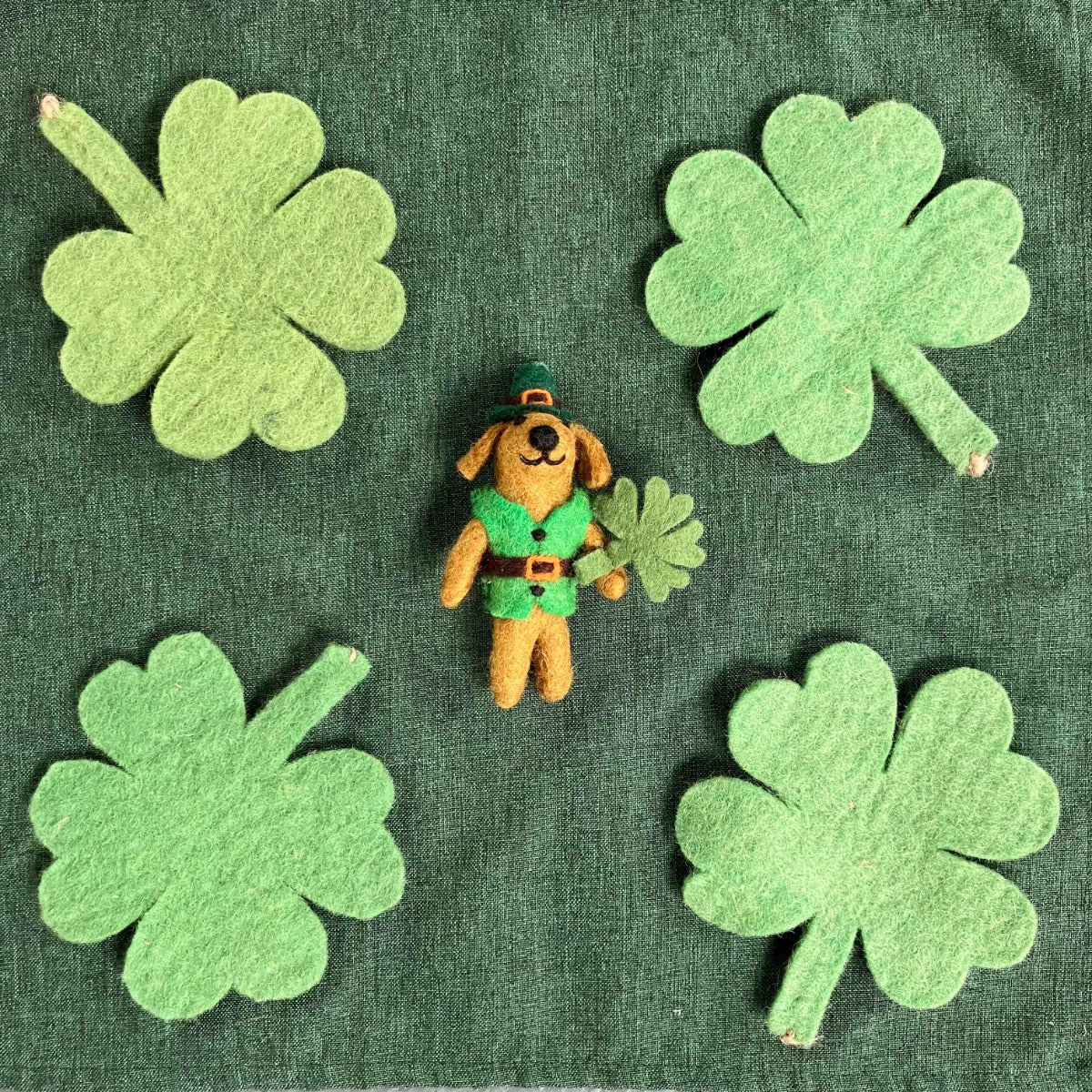 Handmade Felt Cormac the Irish Pooch Hanging Decoration