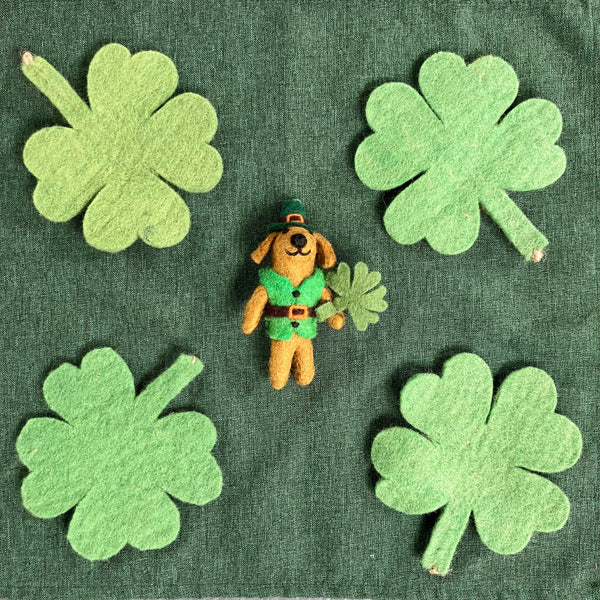 Handmade Felt Cormac the Irish Pooch Hanging Decoration