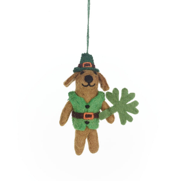 Handmade Felt Cormac the Irish Pooch Hanging Decoration