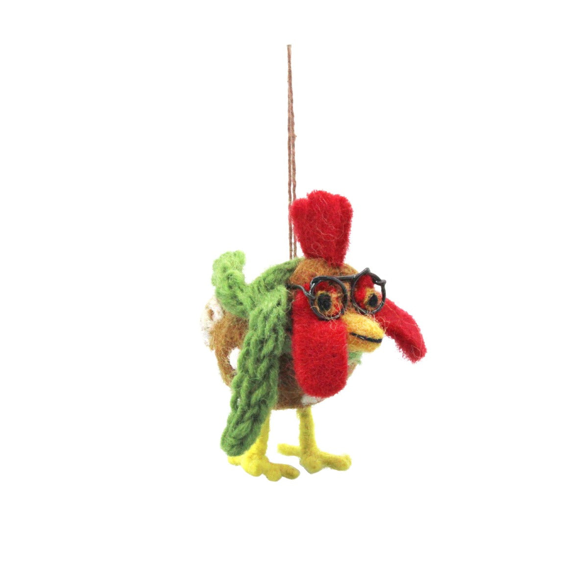 Handmade Felt Cornelius the Chicken Hanging Decoration
