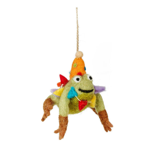 Handmade Felt Crazy Frog Party Hanging Decoration