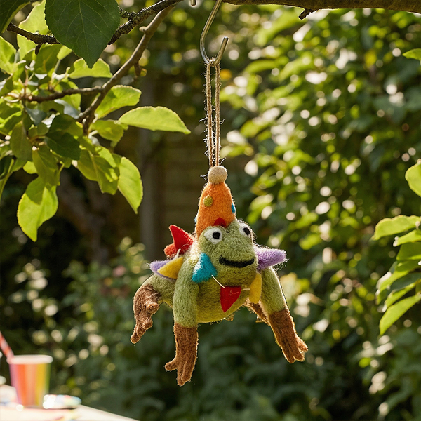 Handmade Felt Crazy Frog Party Hanging Decoration