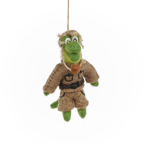 Handmade Felt Crocodile Dundee Hanging Decoration