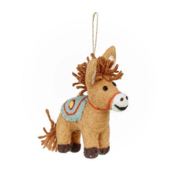 Handmade Felt Dale the Donkey Farmyard Hanging Decoration
