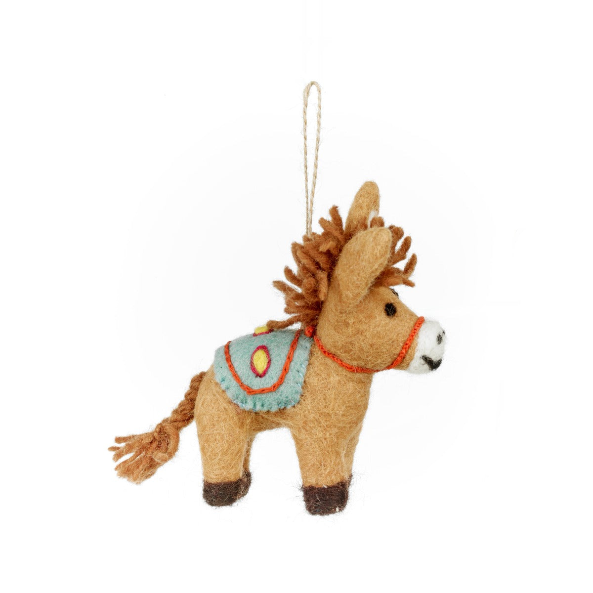 Handmade Felt Dale the Donkey Farmyard Hanging Decoration