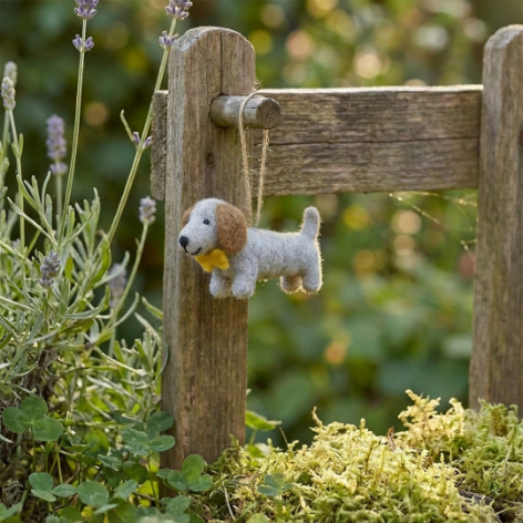 Handmade Felt Dapper Dachshund Hanging Decoration