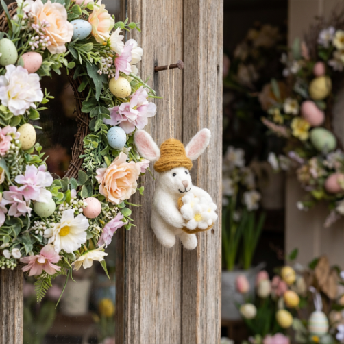Handmade Felt Darcy Bunny Hanging Decoration