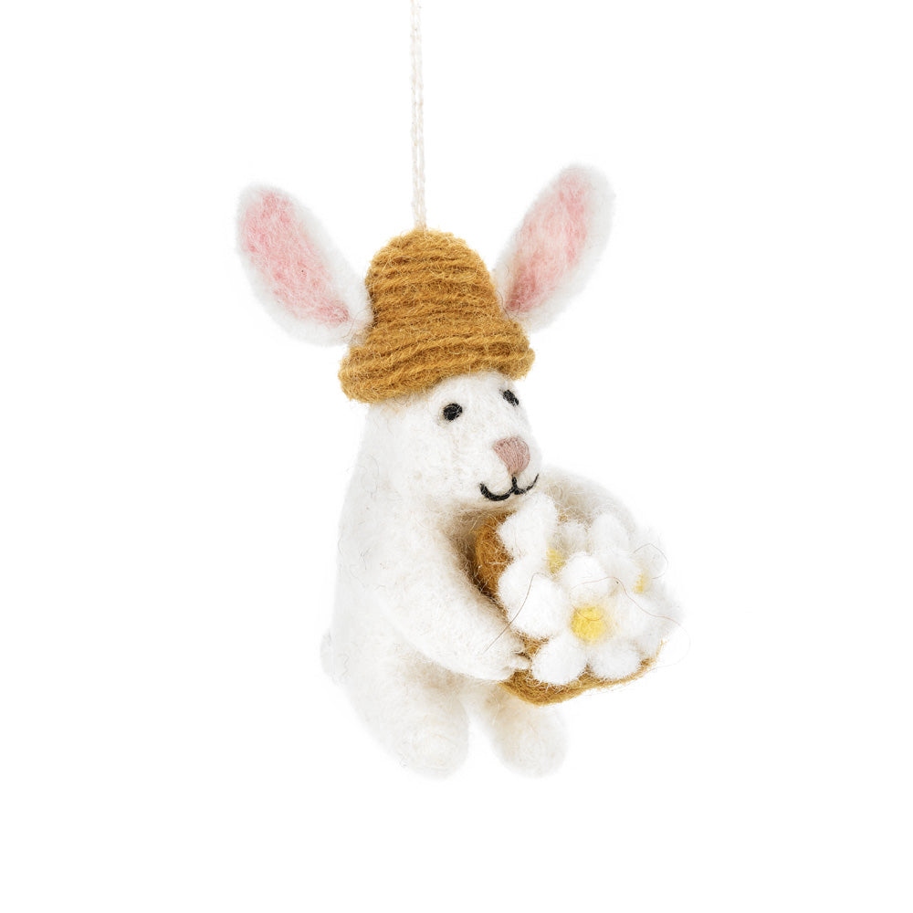 Handmade Felt Darcy Bunny Hanging Decoration