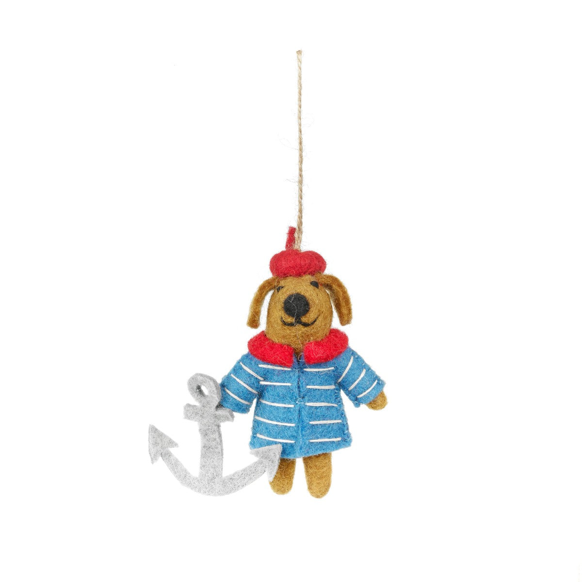 Handmade Felt Davey the Sailor Dog Sealfie Hanging Decoration