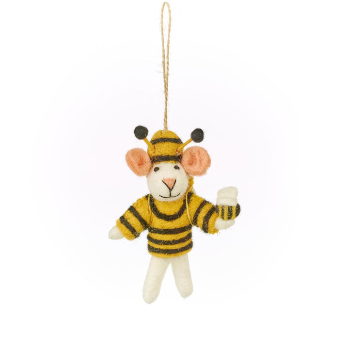 Handmade Felt Deb-Bee the Mouse Spring Hanging Decoration