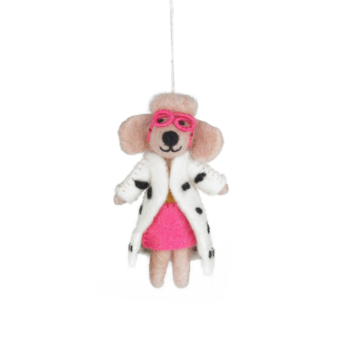 Handmade Felt Dellie the Fashion Poodle Dog Hanging decoration