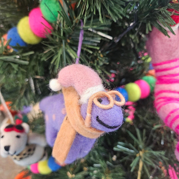 Handmade Felt Demi the Dinosaur Hanging Decoration