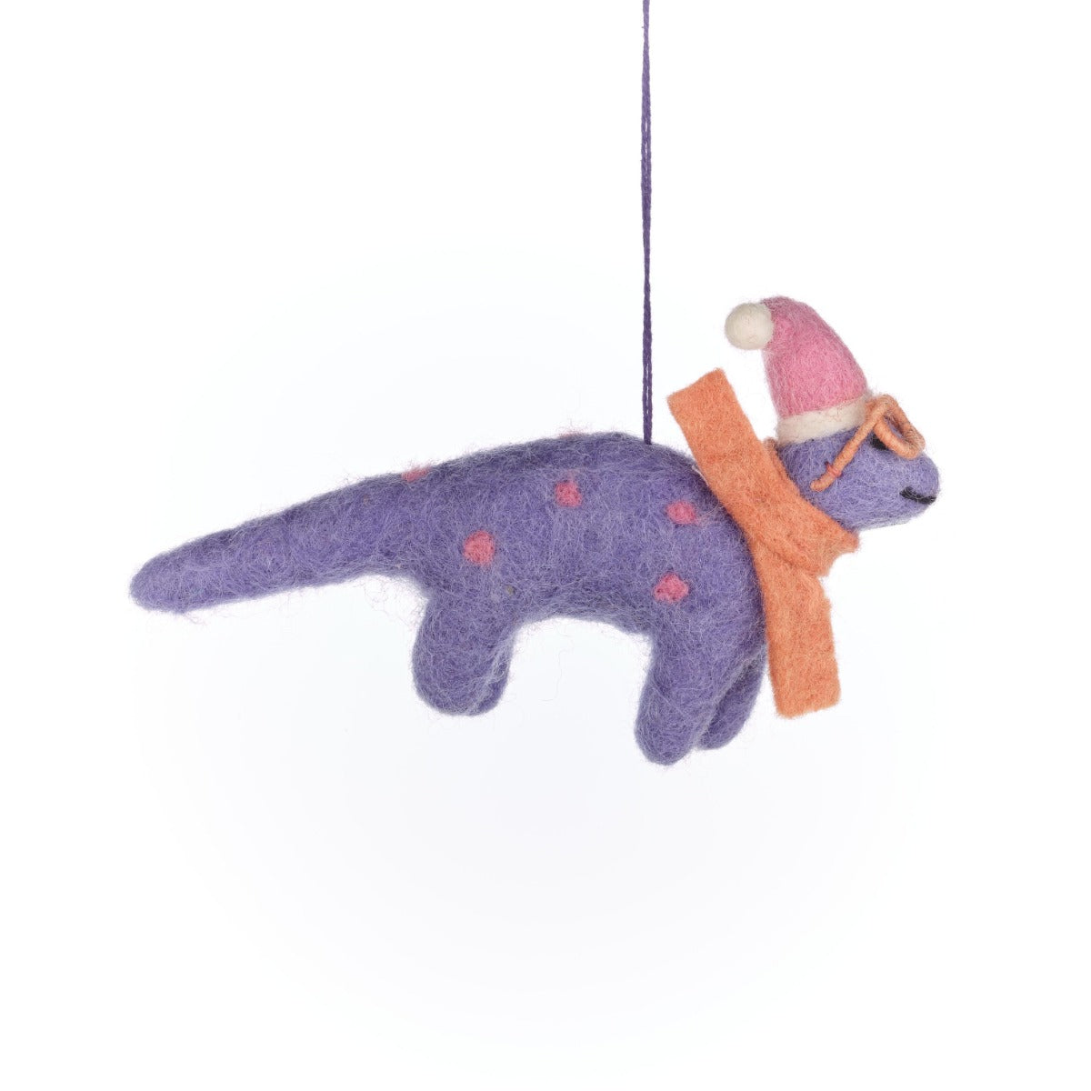 Handmade Felt Demi the Dinosaur Hanging Decoration