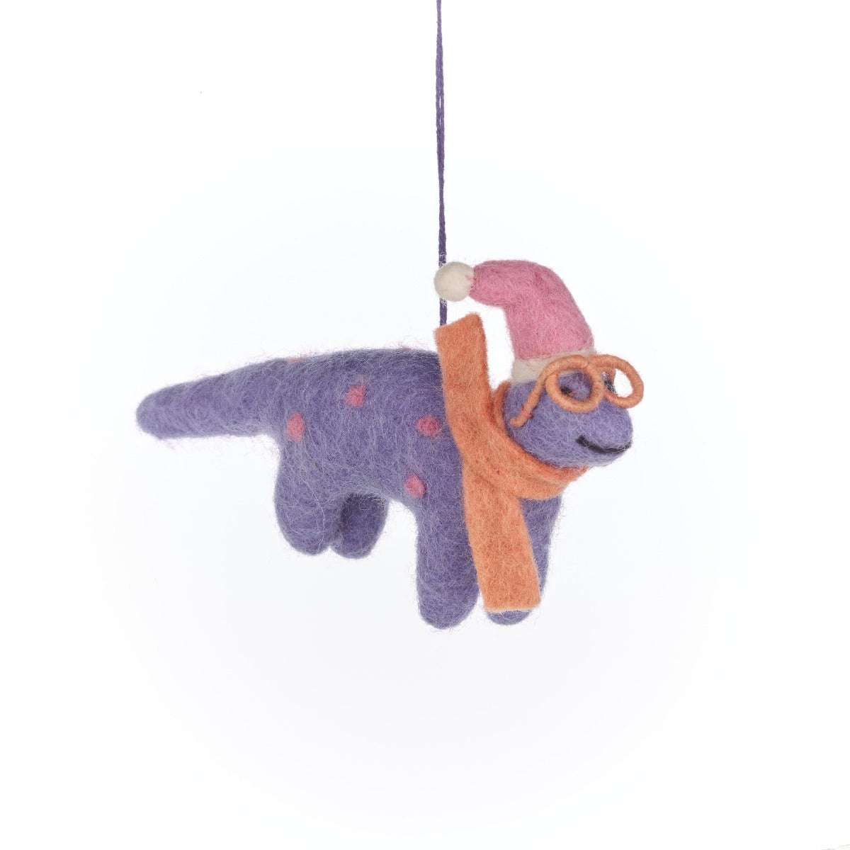 Handmade Felt Demi the Dinosaur Hanging Decoration