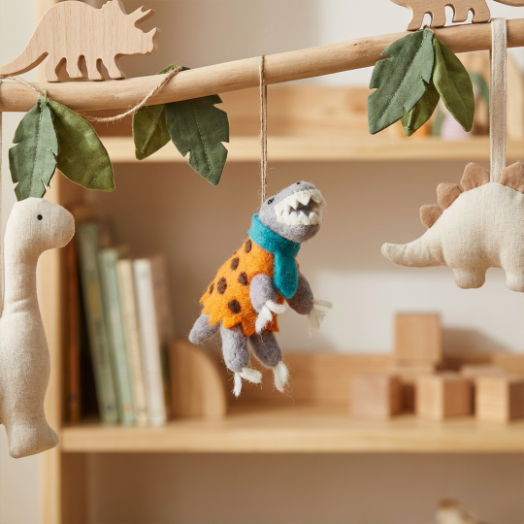 Handmade Felt DINO-mite Dinosaur Hanging Decoration
