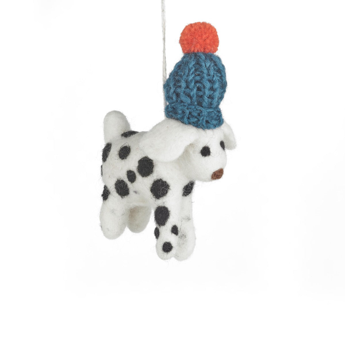 Handmade Needle Felt Dotty the Dog Hanging Biodegradable Decoration