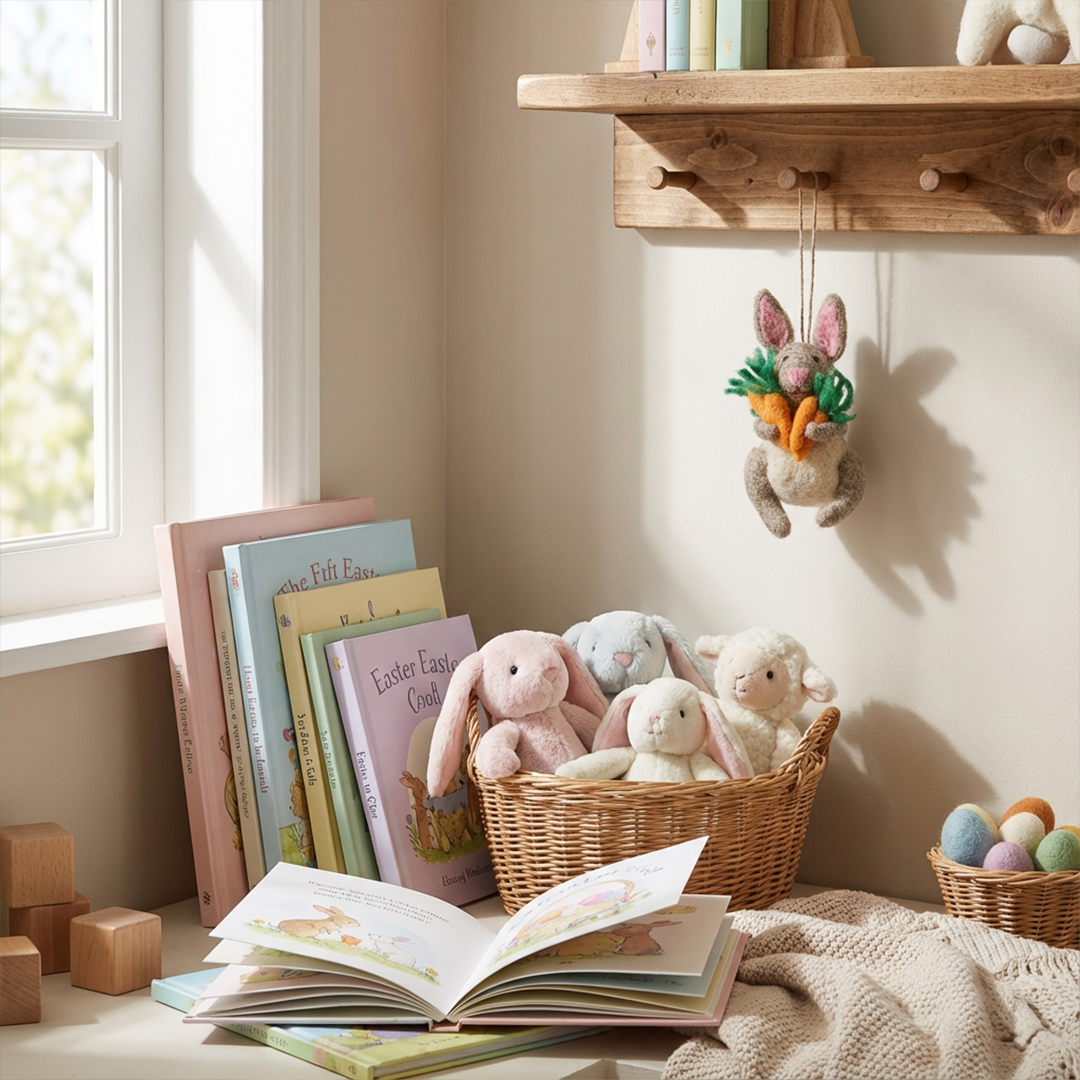 Handmade Felt Easter Beatrix Bunny Spring Hanging Decoration