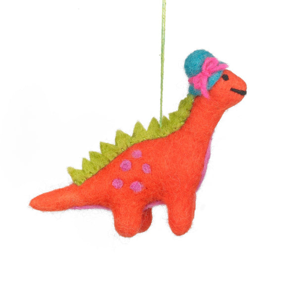 Handmade Felt Edwina the Dinosaur Hanging Decoration